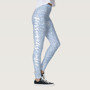 Textkopplingar för Ice Palace Blek Blue Glitter AN Leggings