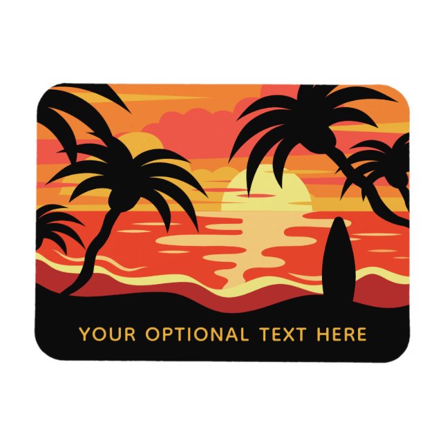 Textmagnet Tropical Sunset anpassningsbar Magnet (Horisontell)
