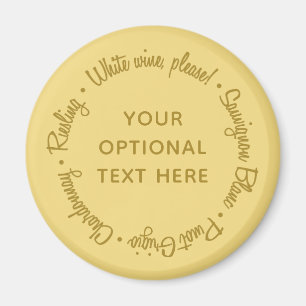 Textmagnet Vit Vin anpassningsbar Magnet