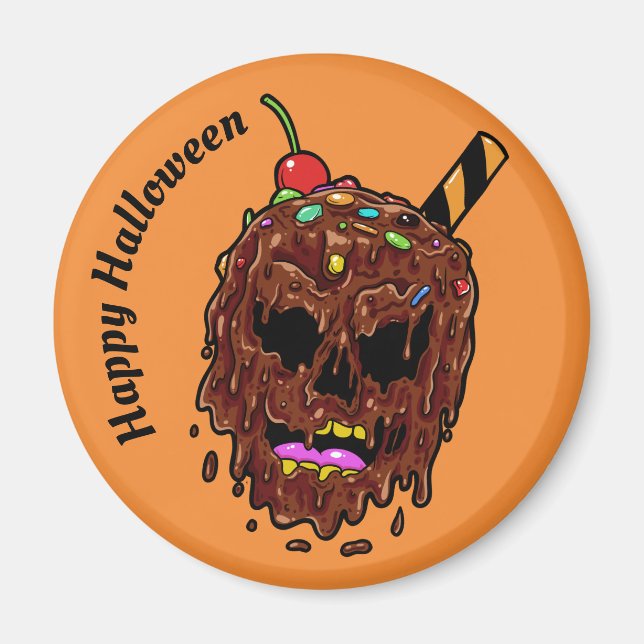 Textmagneter för anpassningsbarna Ice Cream Skull Magnet (Framsidan)