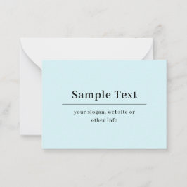 Textmall för enkel text och Elegant | Ljusblå Anteckningskort