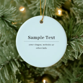 Textmall för enkel text och Elegant | Ljusblå Julgransprydnad Keramik