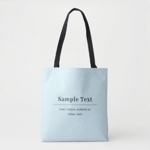 Textmall för enkel text och Elegant Ljusblå Tygkasse