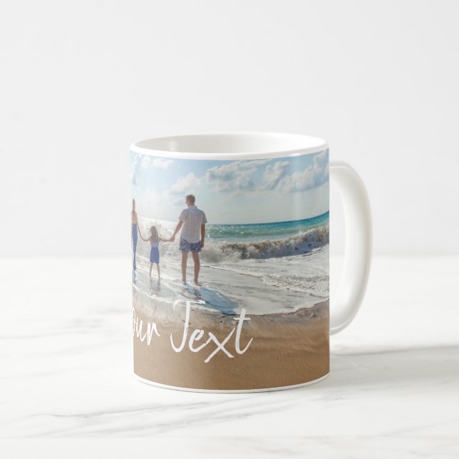 Textmall för foto och Anpassningsbar för personlig Kaffemugg (Framsida höger)