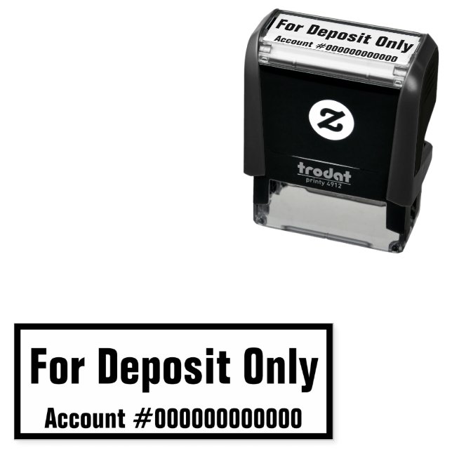 Textmall för insättningsendast kontonummer självfärgande stämpel (In Situ)