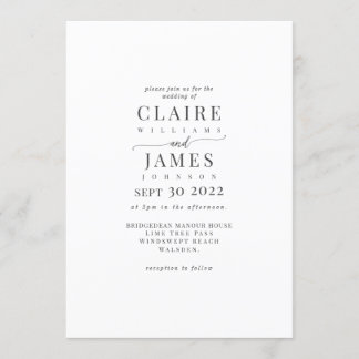 Textmall för klassisk Elegant Inbjudningar