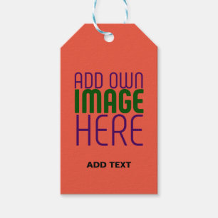 TEXTMALL FÖR MODERN EDITABEL TOMATO RED IMAGE PRESENTETIKETT