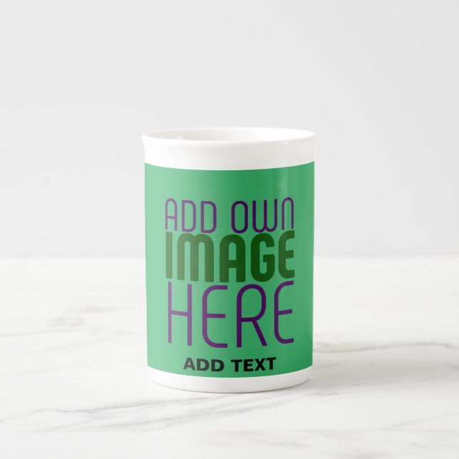 TEXTMALL FÖR MODERN EDITABLE EMERALD GRÖNT IMAGE BENPORSLIN MUGG (Framsidan)