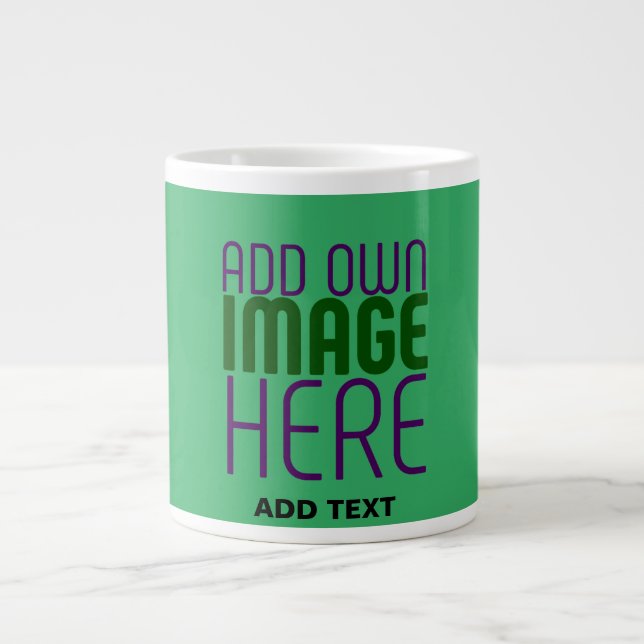 TEXTMALL FÖR MODERN EDITABLE EMERALD GRÖNT IMAGE JUMBO MUGG (Framsidan)