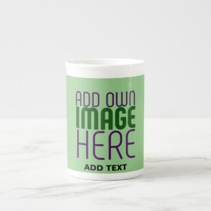 TEXTMALL FÖR MODERN EDITABLE MINT GRÖNT BILD BENPORSLIN MUGG