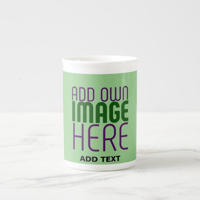 TEXTMALL FÖR MODERN EDITABLE MINT GRÖNT BILD BENPORSLIN MUGG (Framsidan)