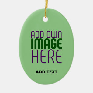 TEXTMALL FÖR MODERN EDITABLE MINT GRÖNT BILD JULGRANSPRYDNAD KERAMIK