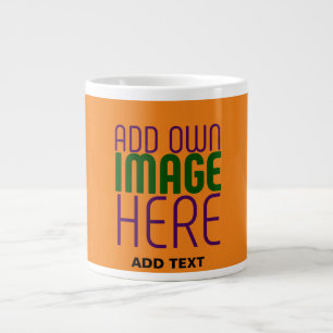 TEXTMALL FÖR MODERN EDITABLE ORANGE IMAGE-MÖRK JUMBO MUGG