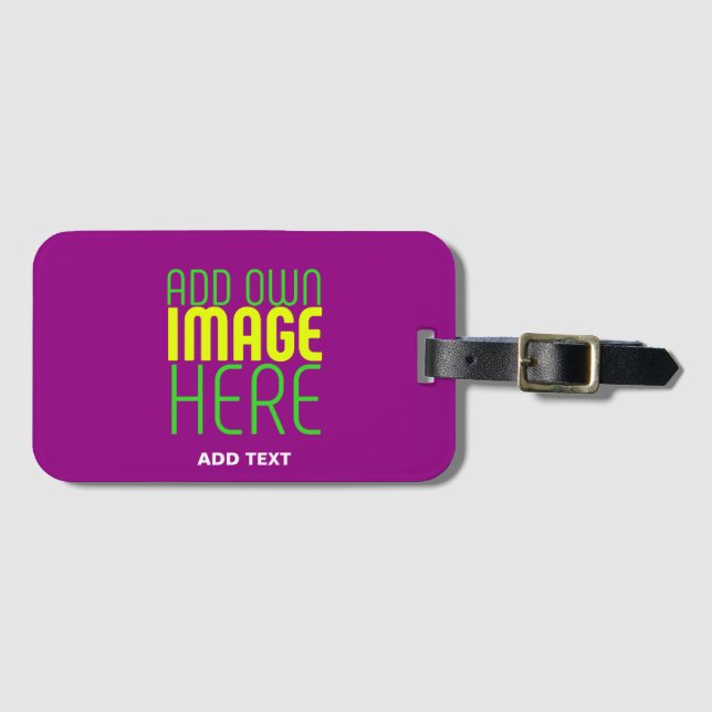 TEXTMALL FÖR MODERN REDIGERBAR ENKEL LILA BAGAGEBRICKA (Framsida horisontal)