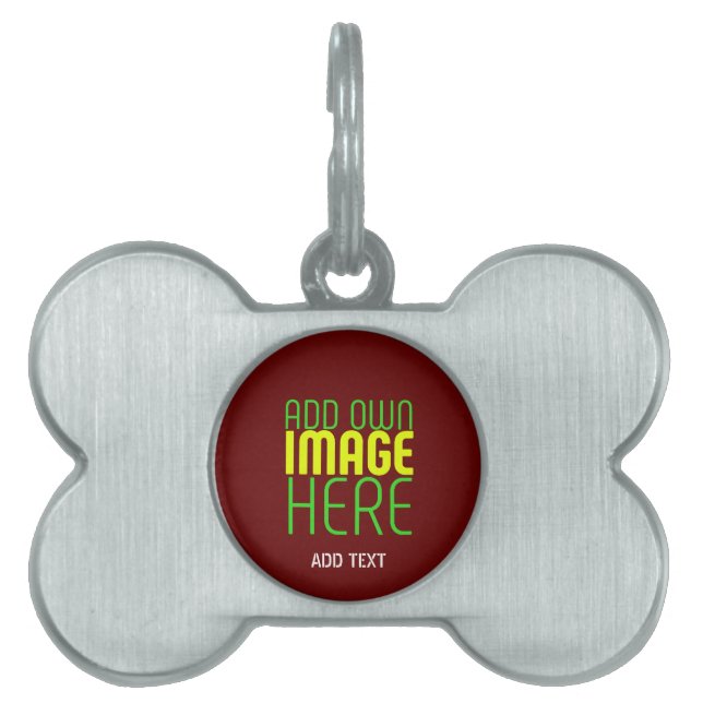 TEXTMALL FÖR MODERN REDIGERBAR ENKEL OXBLODIMAGE ID-bricka HUSDJUR (Framsidan)