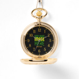 TEXTMALL FÖR MODERN REDIGERBAR ENKEL SVART BILD ARMBANDSUR