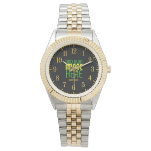 TEXTMALL FÖR MODERN REDIGERBAR ENKEL SVART BILD ARMBANDSUR