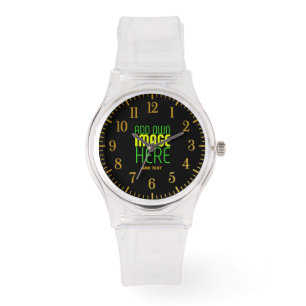 TEXTMALL FÖR MODERN REDIGERBAR ENKEL SVART BILD ARMBANDSUR