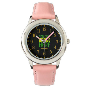 TEXTMALL FÖR MODERN REDIGERBAR ENKEL SVART BILD ARMBANDSUR