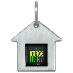 TEXTMALL FÖR MODERN REDIGERBAR ENKEL SVART BILD ID-bricka HUSDJUR