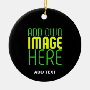 TEXTMALL FÖR MODERN REDIGERBAR ENKEL SVART BILD JULGRANSPRYDNAD KERAMIK