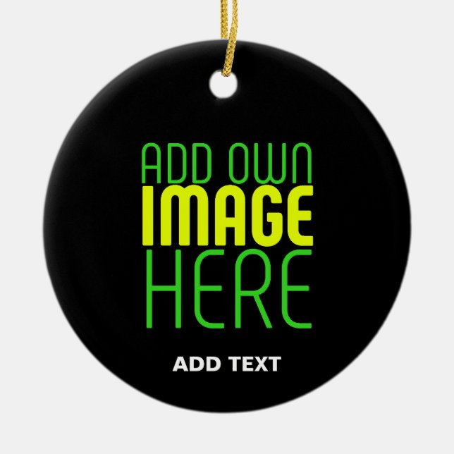 TEXTMALL FÖR MODERN REDIGERBAR ENKEL SVART BILD JULGRANSPRYDNAD KERAMIK (Framsidan)