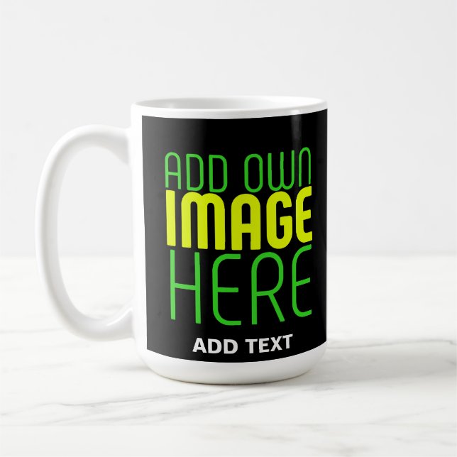 TEXTMALL FÖR MODERN REDIGERBAR ENKEL SVART BILD KAFFEMUGG (Vänster)