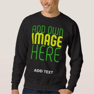 TEXTMALL FÖR MODERN REDIGERBAR ENKEL SVART BILD LÅNG ÄRMAD TRÖJA