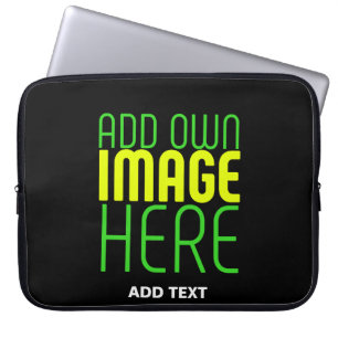 TEXTMALL FÖR MODERN REDIGERBAR ENKEL SVART BILD LAPTOP FODRAL