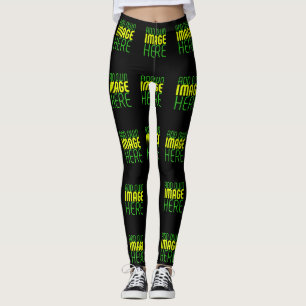 TEXTMALL FÖR MODERN REDIGERBAR ENKEL SVART BILD LEGGINGS