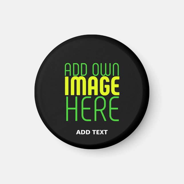 TEXTMALL FÖR MODERN REDIGERBAR ENKEL SVART BILD MAGNET (Framsidan)