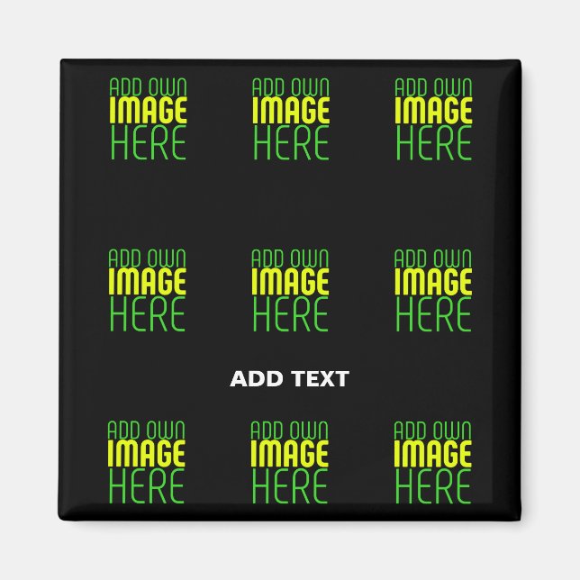 TEXTMALL FÖR MODERN REDIGERBAR ENKEL SVART BILD MAGNET (Framsidan)