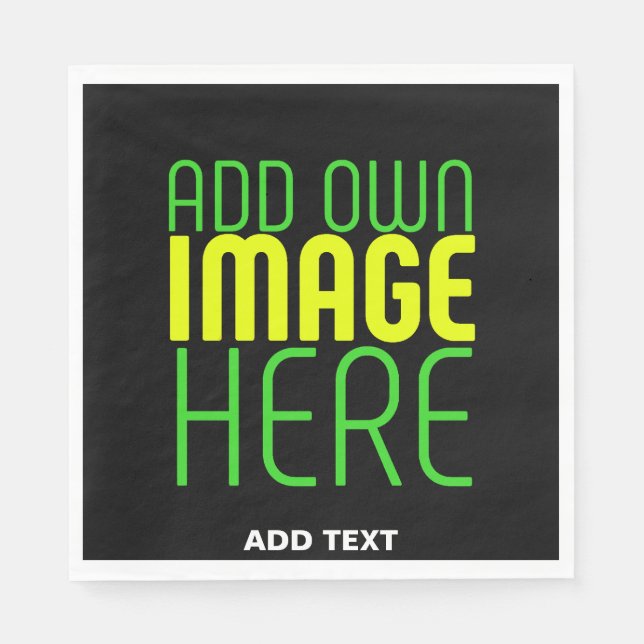 TEXTMALL FÖR MODERN REDIGERBAR ENKEL SVART BILD PAPPERSSERVETT (Framsidan)