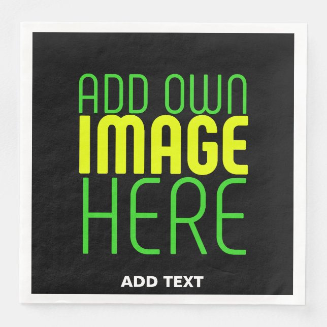 TEXTMALL FÖR MODERN REDIGERBAR ENKEL SVART BILD PAPPERSSERVETT (Framsida)