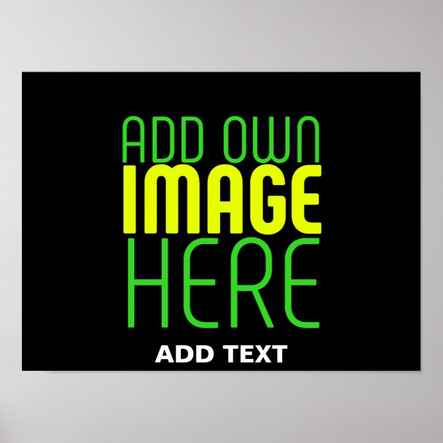 TEXTMALL FÖR MODERN REDIGERBAR ENKEL SVART BILD POSTER (Framsidan)