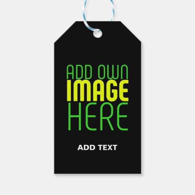 TEXTMALL FÖR MODERN REDIGERBAR ENKEL SVART BILD PRESENTETIKETT (Framsidan)