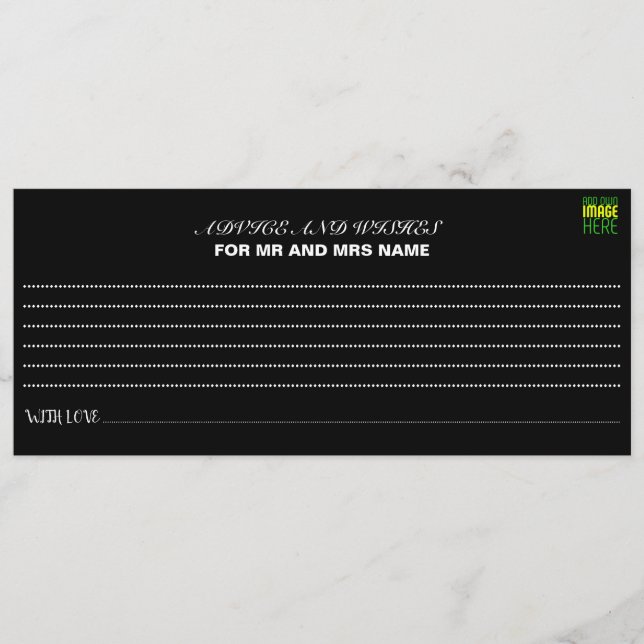 TEXTMALL FÖR MODERN REDIGERBAR ENKEL SVART BILD RÅDKORT (Framsida)