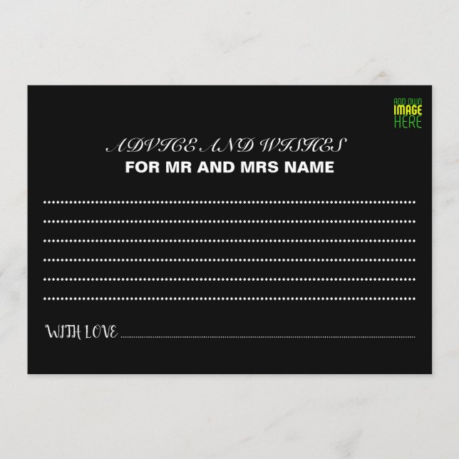 TEXTMALL FÖR MODERN REDIGERBAR ENKEL SVART BILD RÅDKORT (Framsida)