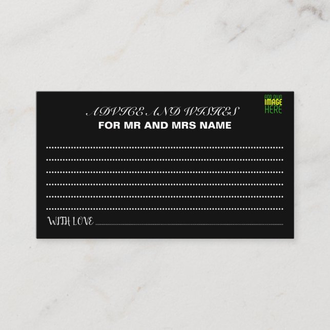 TEXTMALL FÖR MODERN REDIGERBAR ENKEL SVART BILD RÅDKORT (Framsida)