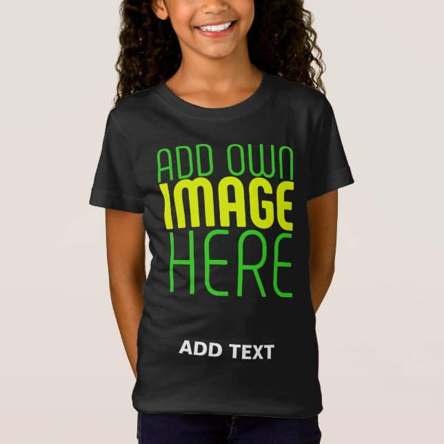 TEXTMALL FÖR MODERN REDIGERBAR ENKEL SVART BILD T SHIRT (Framsida)