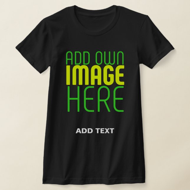 TEXTMALL FÖR MODERN REDIGERBAR ENKEL SVART BILD T SHIRT (Laydown)