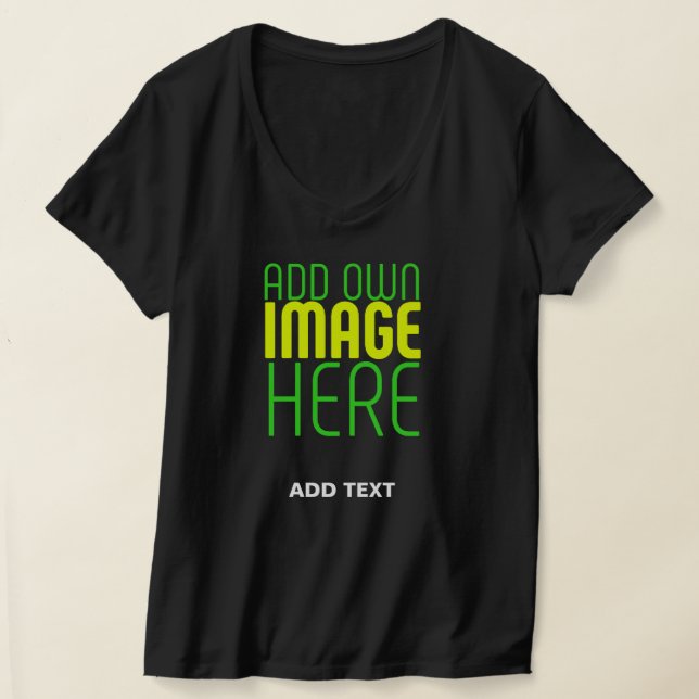 TEXTMALL FÖR MODERN REDIGERBAR ENKEL SVART BILD T SHIRT (Laydown)