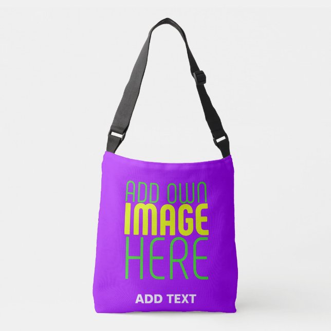 TEXTMALL FÖR MODERN REDIGERBAR ENKEL VIOLET IMAGE AXELVÄSKA (Framsida)