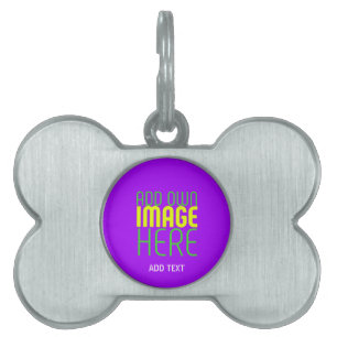 TEXTMALL FÖR MODERN REDIGERBAR ENKEL VIOLET IMAGE ID-bricka HUSDJUR