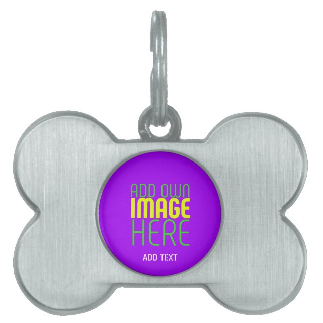 TEXTMALL FÖR MODERN REDIGERBAR ENKEL VIOLET IMAGE ID-bricka HUSDJUR (Framsidan)