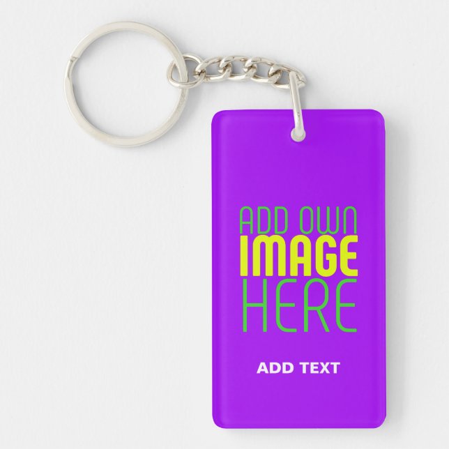 TEXTMALL FÖR MODERN REDIGERBAR ENKEL VIOLET IMAGE NYCKELRING (Framsidan)