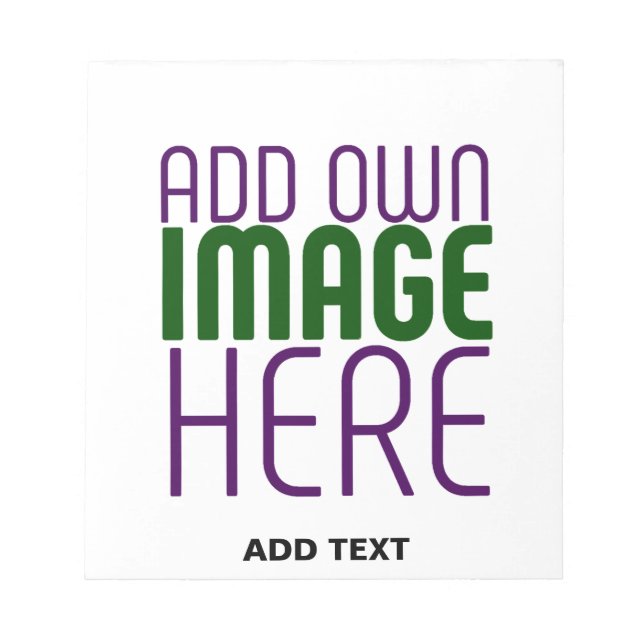 TEXTMALL FÖR MODERN REDIGERBAR ENKEL VITE BILD ANTECKNINGSBLOCK (Framsida)