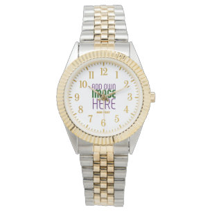 TEXTMALL FÖR MODERN REDIGERBAR ENKEL VITE BILD ARMBANDSUR