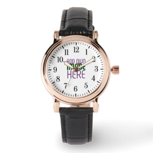 TEXTMALL FÖR MODERN REDIGERBAR ENKEL VITE BILD ARMBANDSUR