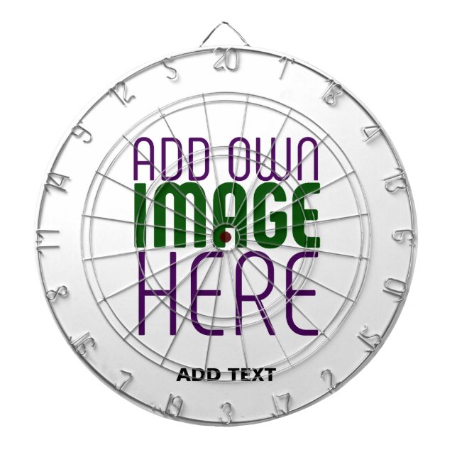 TEXTMALL FÖR MODERN REDIGERBAR ENKEL VITE BILD DARTTAVLA (Framsidan)